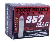 fort scott munitions, 357 magnum, solid copper spun, tumble upon impact, self defense ammo, 357 mag, ammo for sale, Ammunition Depot