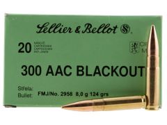 300BLKA Sellier & Bellot 300 AAC Blackout 124 Gr FMJ