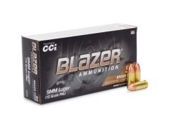 Blazer Brass, 9mm ammo, 9mm fmj, ammo for sale, 9mm ammo for sale, 9x19, Blazer Brass ammo, Ammunition Depot