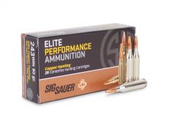 E243H1-20-BOX Sig Sauer Elite Hunting 243 Winchester 80 Grain Solid Copper HP (Box)