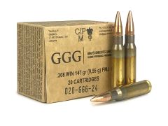 GGG 308 Winchester 147 Grain FMJ (Case)