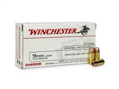 winchester 9mm, 9mm jhp, hollow point, usa ready, ammunition depot, self-defense ammo, 9mm ammo