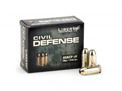 Liberty Civil Defense .45 ACP 78 Grain +P Lead-Free HP (Case)
