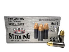 Sterling 9mm 115 Grain FMJ (Case)