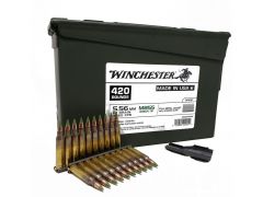 WM855420CS Winchester 5.56 62 Grain M855 Green Tip FMJ - 420 Rounds in Ammo Can on Stripper Clips