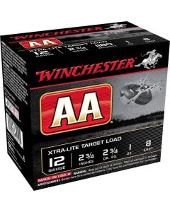 Winchester AA 12 Ga 2-3/4" 1 Oz No.8 Shot Xtra-Lite Target Load (Box)