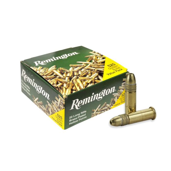 Remington Golden Bullet 22 LR 36 Grain Brass Plated HP (Case)