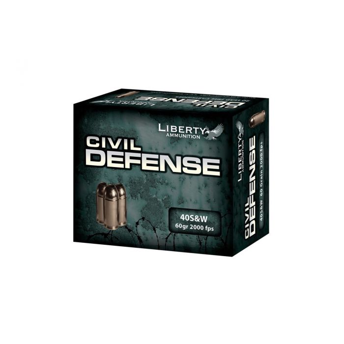Liberty Civil Defense .40 S&amp;W 60 Grain Lead Free HP (Box)
