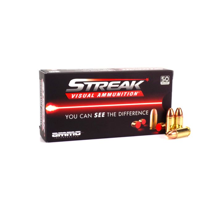 Ammo Inc. STREAK 9mm 124 Grain Non-Incendiary Red Tracer (Case)